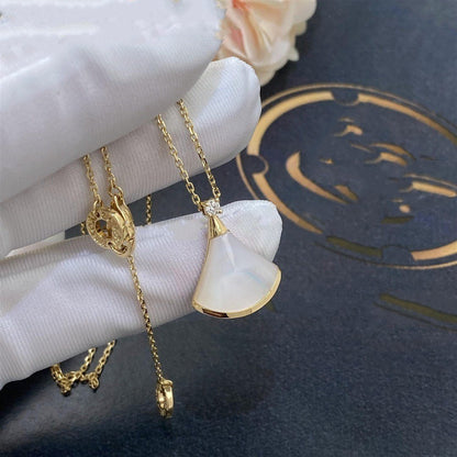 [Bloom]DREAM NECKLACE WHITE MOP GOLD 1 DIAMOND