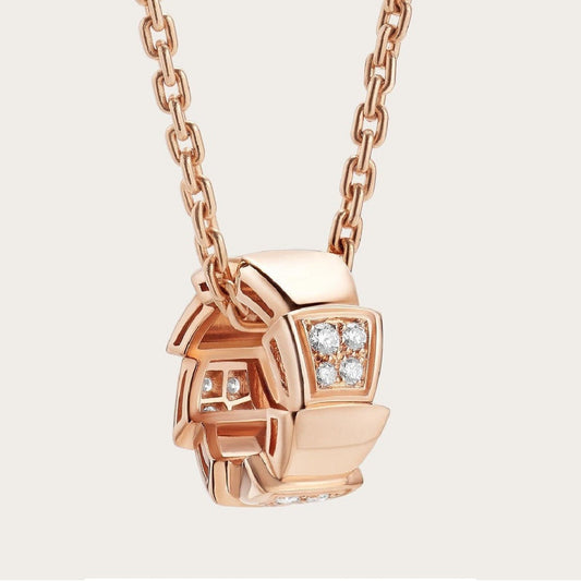 [Bloom]SERPENTI PEDANT DIAMOND PINK GOLD NECKLACE