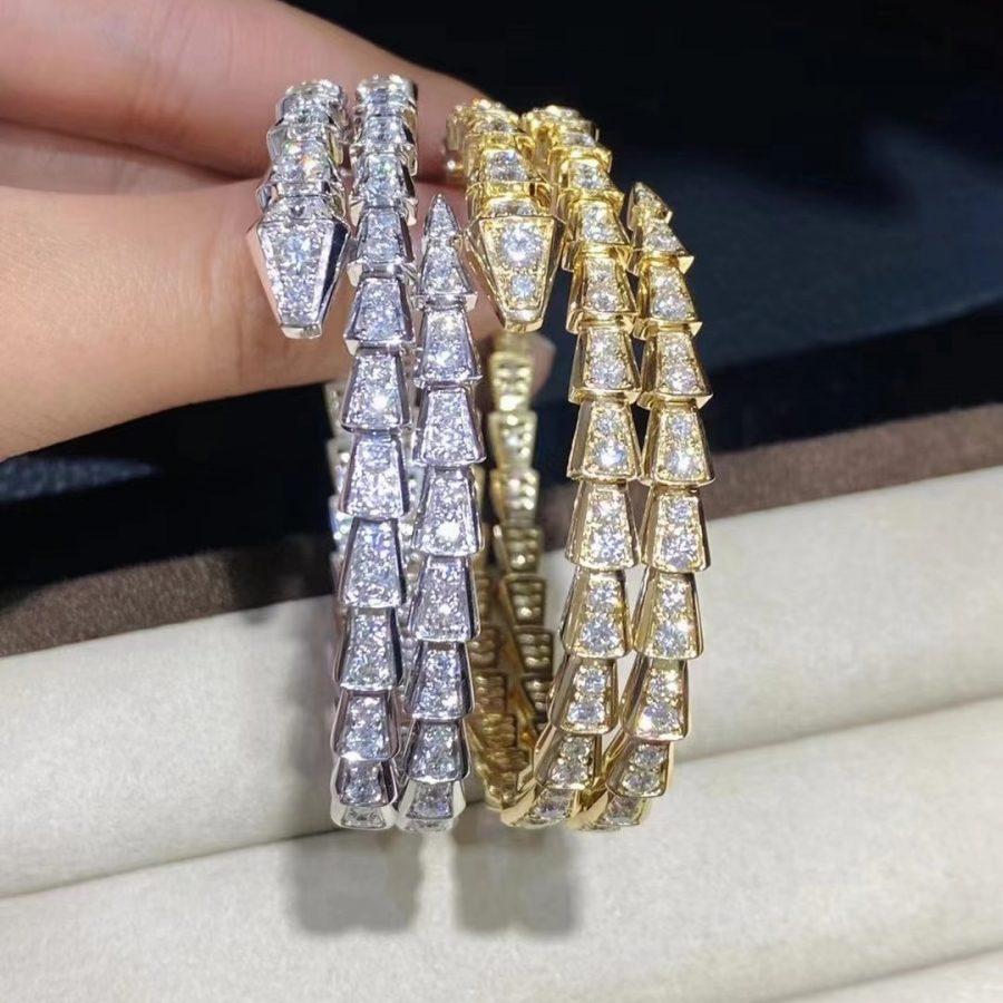 [Bloom]SERPENTI BRACELET GOLD DIAMOND DOUBLE ROW