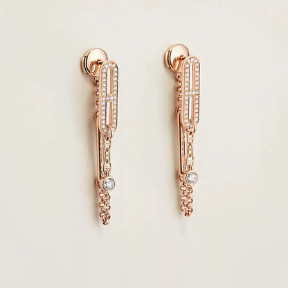 [Bloom]CHAINE CHAOS DIAMOND DROP EARRINGS