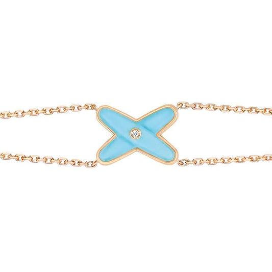 [Bloom]JEUX BRACELET TURQUOISE PINK GOLD 1 DIAMOND