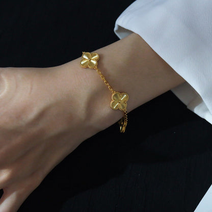 [Bloom]CLOVER 5 FLOWERS LASER BRACELET