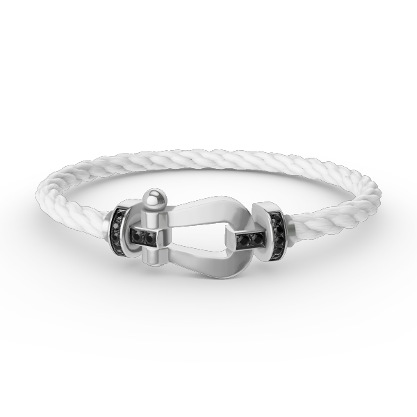 [Bloom]FORCE LARGE HORSESHOE BLACK DIAMOND BRACELET SILVER