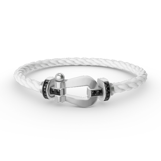 [Bloom]FORCE LARGE HORSESHOE BLACK DIAMOND BRACELET SILVER