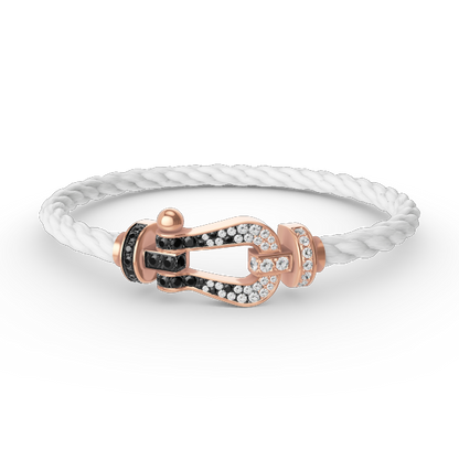 [Bloom]FORCE LARGE HORSESHOE BLACK WHITE DIAMOND BRACELET ROSE GOLD