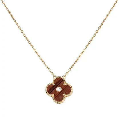 [Bloom]CLOVER 15MM DIAMOND AND YELLOW TIGER'S EYE AGATE necklace