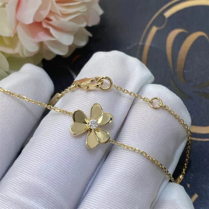 [Bloom]FRIVOLE GOLD FLOWER PINK MALACHITE BRACELET