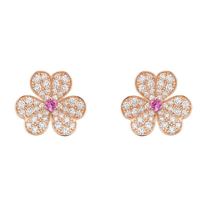 [Bloom]FRIVOLE PINK GOLD FLOWER DIAMOND EARRINGS