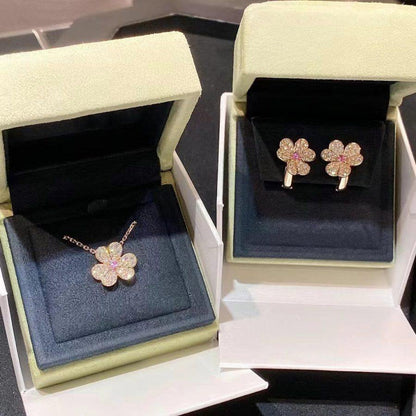 [Bloom]FRIVOLE PINK GOLD FLOWER DIAMOND EARRINGS