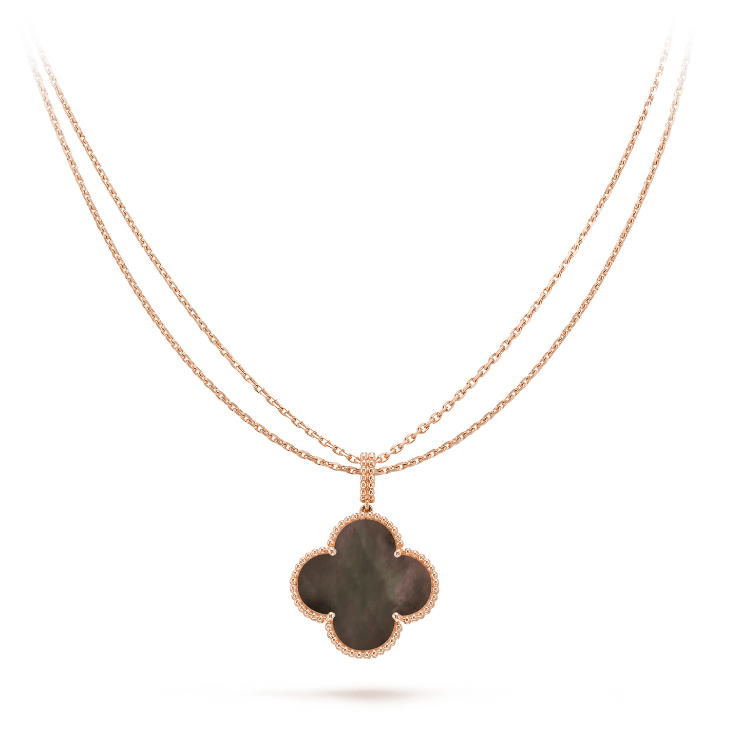 [Bloom]CLOVER 25MM GOLD DARK MOP BIG CLOVER NECKLACE