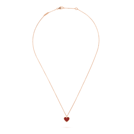 [Bloom]SWEET CLOVER CARNELIAN HEART NECKLACE