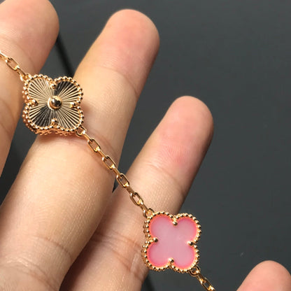 [Bloom]CLOVER BRACELET 5 MOTIF PINK AND PINK GOLD