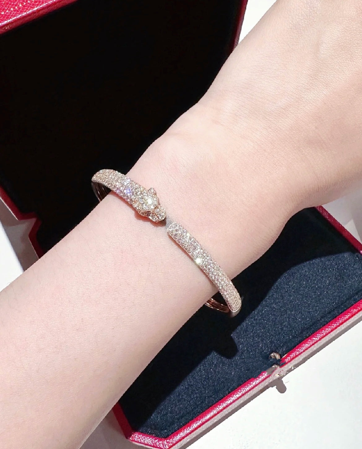 [Bloom]PANTHERE FULL DIAMOND OPEN BRACELET