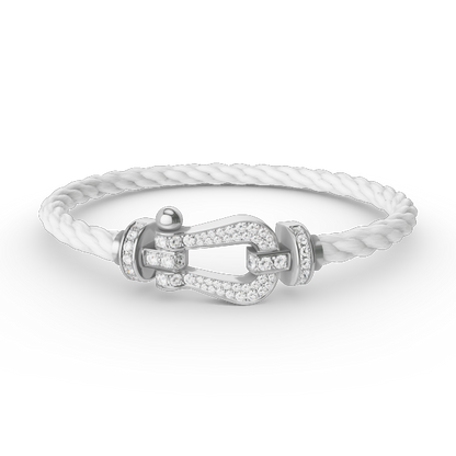 [Bloom]FORCE LARGE HORSESHOE FULL DIAMOND BRACELET SILVER