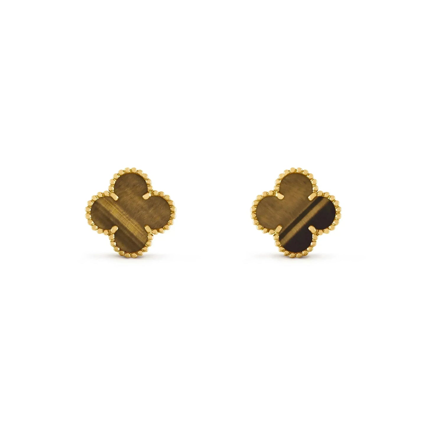 [Bloom]CLOVER MEDIUM 1 MOTIFS TIGER EYE EARRINGS